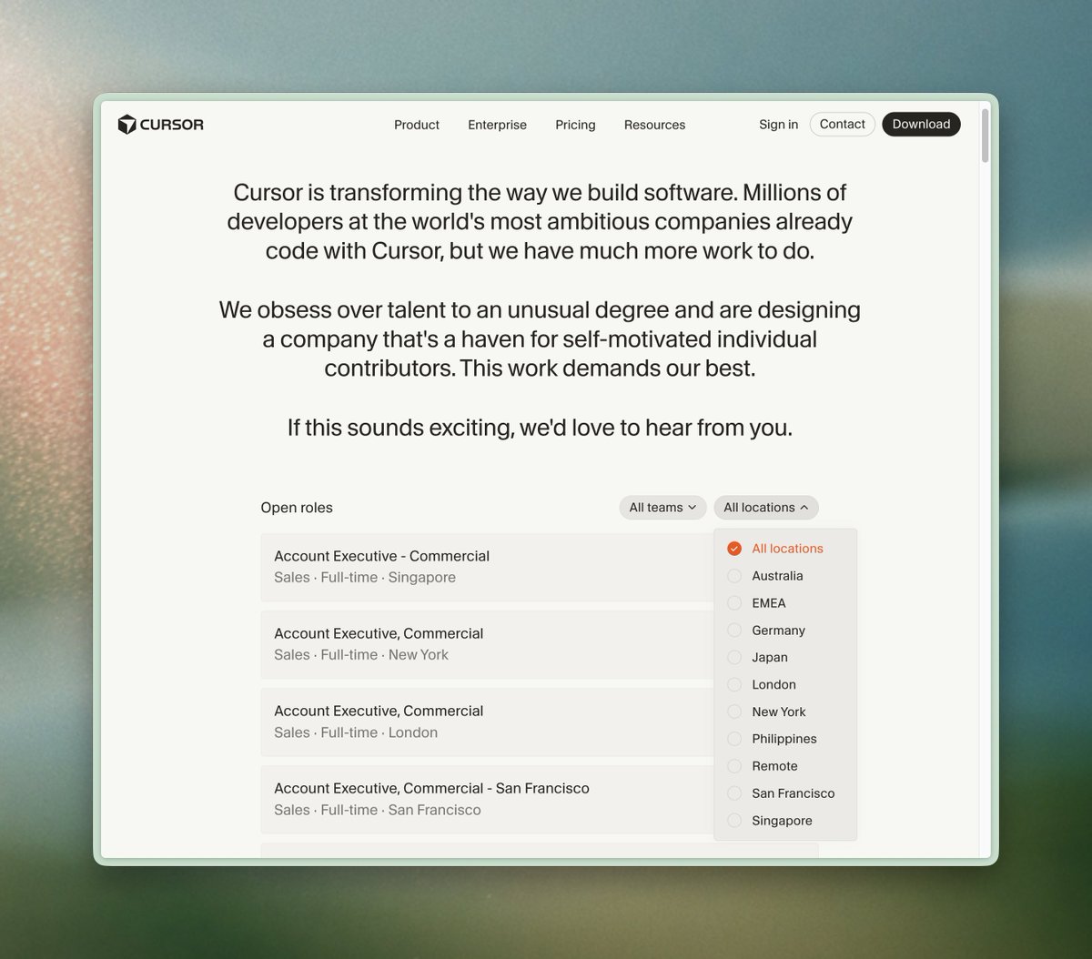 Cursor abre mais de 110 vagas de uma vez