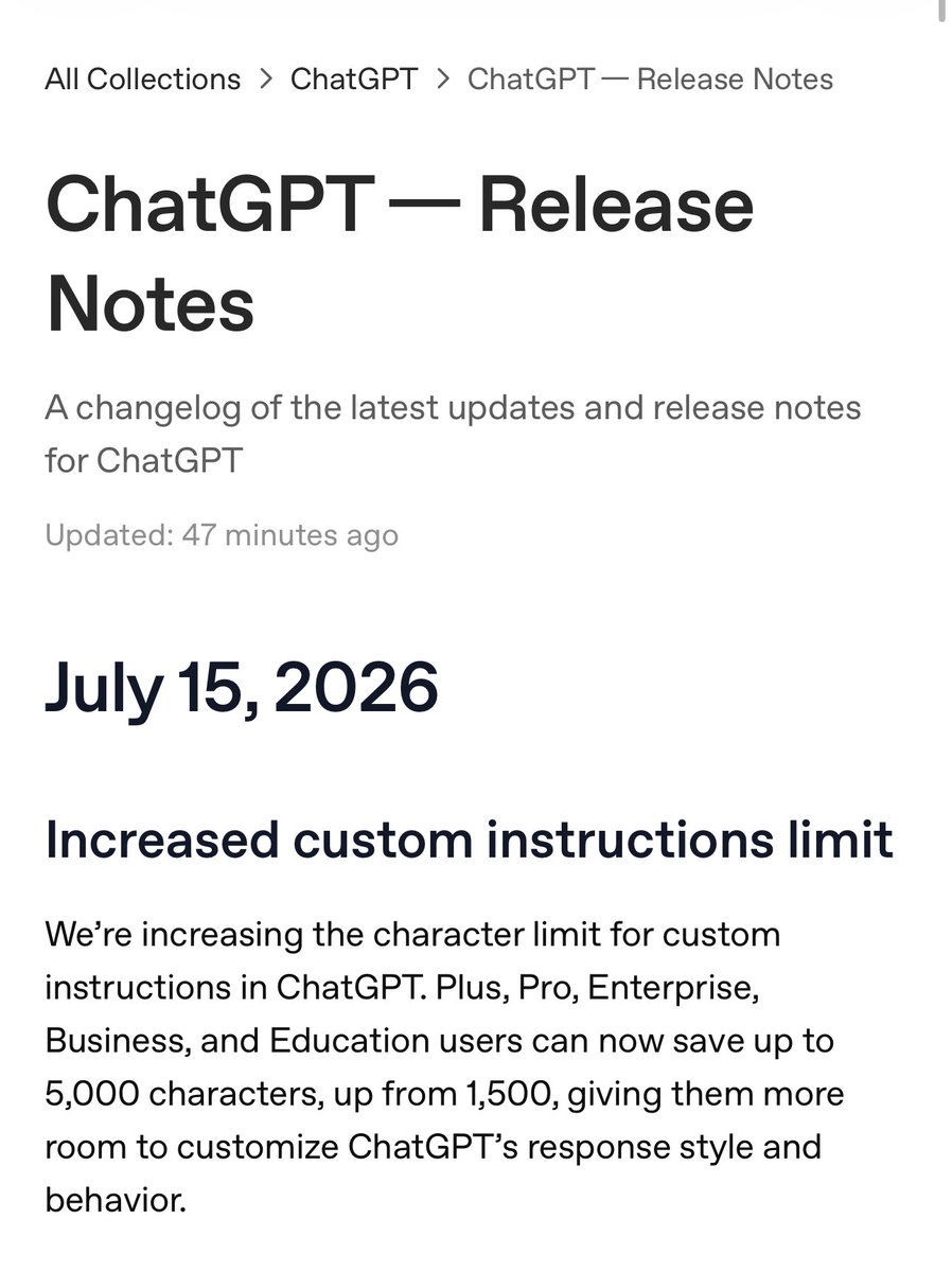 ChatGPT ganha novidades no iOS e amplia instruções personalizadas